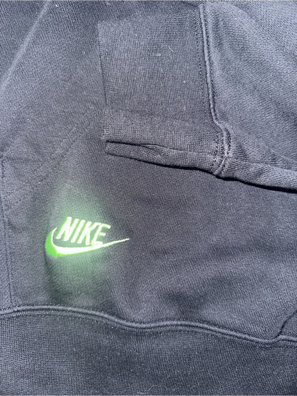 Nike Black Hoodie with Neon Green Logos - Picture 5 of 8